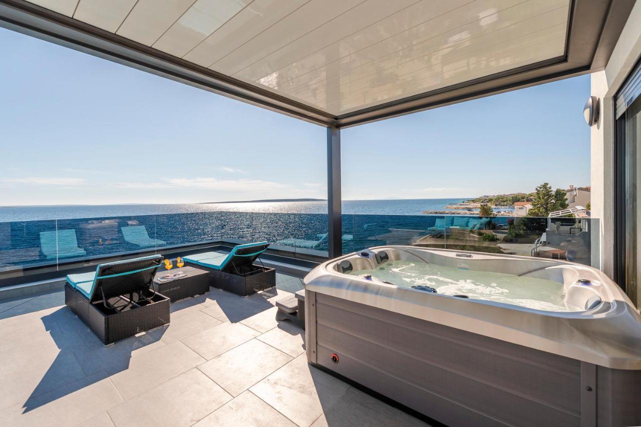 Mediteran Luxury Penthouse With Jacuzzi Mandre Zewnętrze zdjęcie